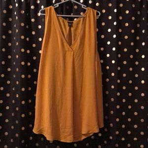 Mustard yellow semi sheer tank